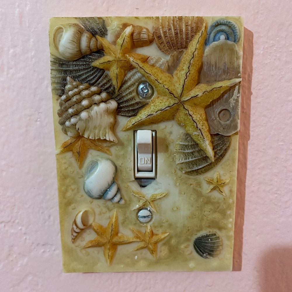 Seashell light switch cover plate